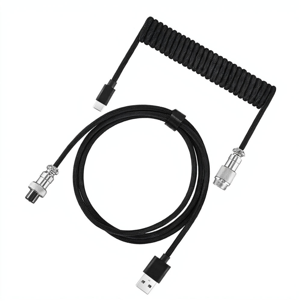 Type C Detachable Cable Coiled Keyboard - Cavo Aviator a spirale per tastiera