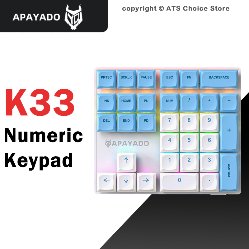 Pbt Keycaps For Numeric Keypad Numpad - APAYADO K33 Tastierino Numerico Meccanico 33