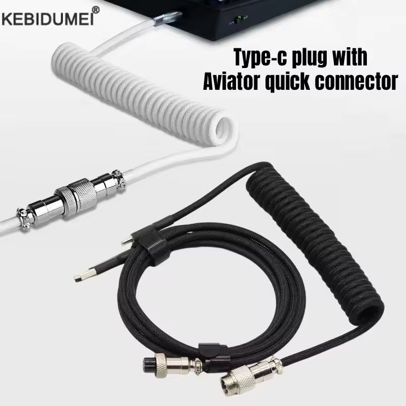 Type C Detachable Cable Coiled Keyboard - Cavo USB Type C a spirale