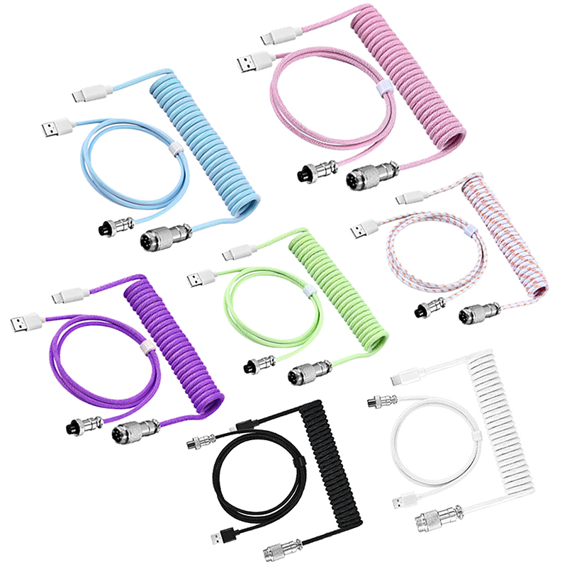 Type C Detachable Cable Coiled Keyboard - Cavo per tastiera a spirale da