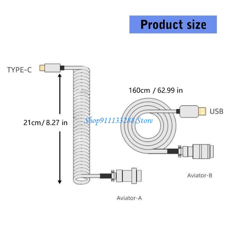 Type C Detachable Cable Coiled Keyboard - G88D USB tipo C a spirale