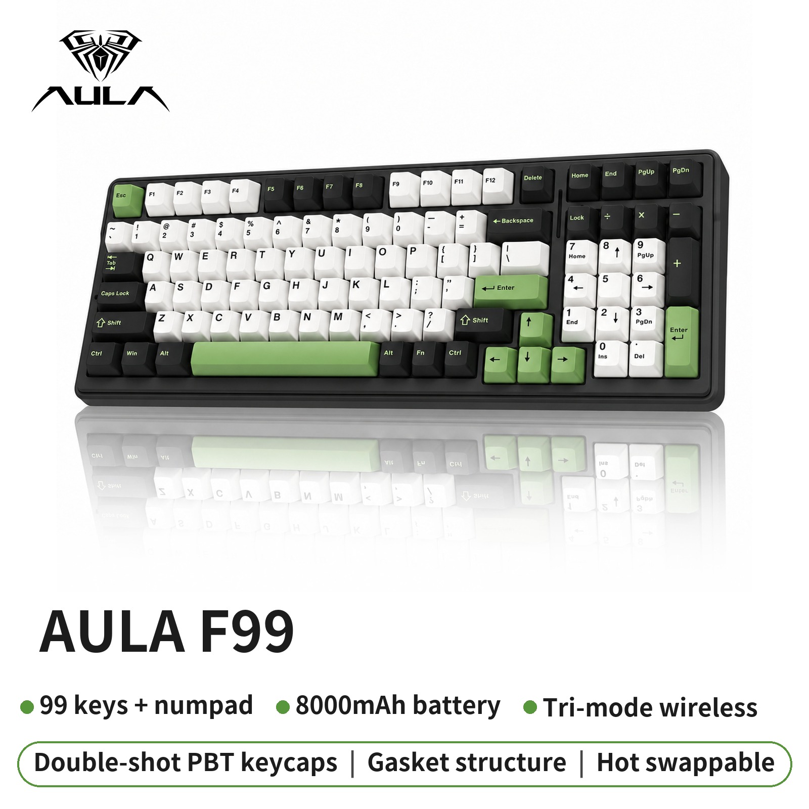 Mechanical Numpad Hot Swap Rgb Wireless - Tastiera meccanica wireless silenziosa AULA F99