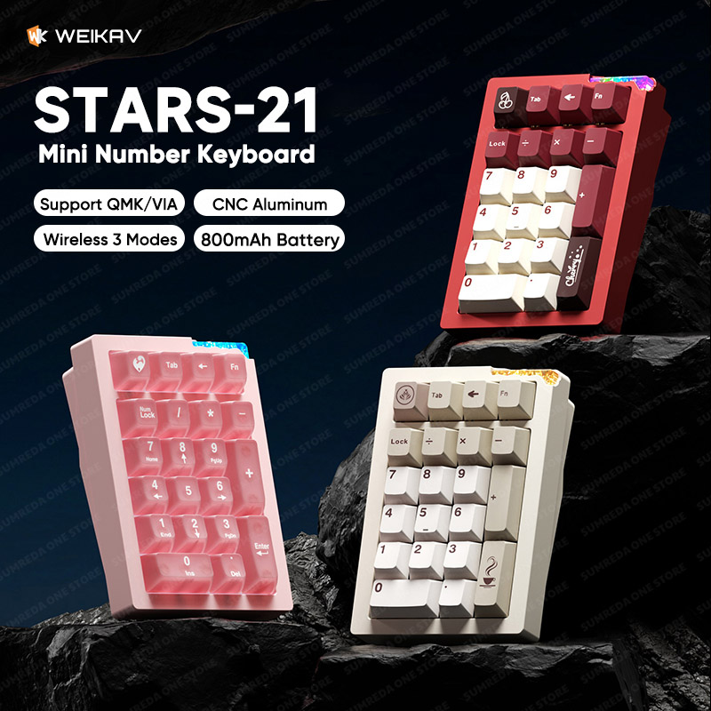 Mechanical Numpad Hot Swap Rgb Wireless - Weikav Stars21 Kit tastierino numerico Tastiera