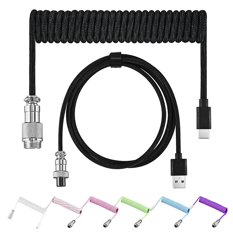 Type C Detachable Cable Coiled Keyboard - Cavo per Tastiera Meccanica a Spirale,