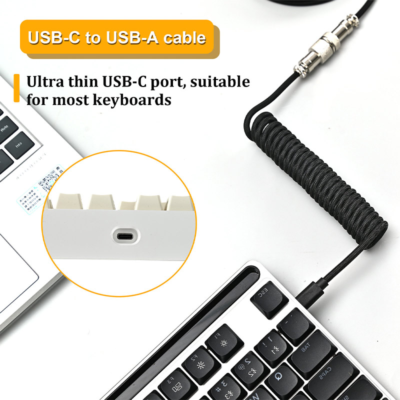 Cavo USB a Type C a spirale pe - Type C Detachable Cable Coiled Keyboard recensione e prezzo