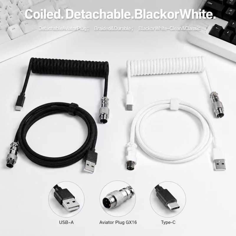 Cavo per tastiera meccanica a  - Type C Detachable Cable Coiled Keyboard recensione e prezzo